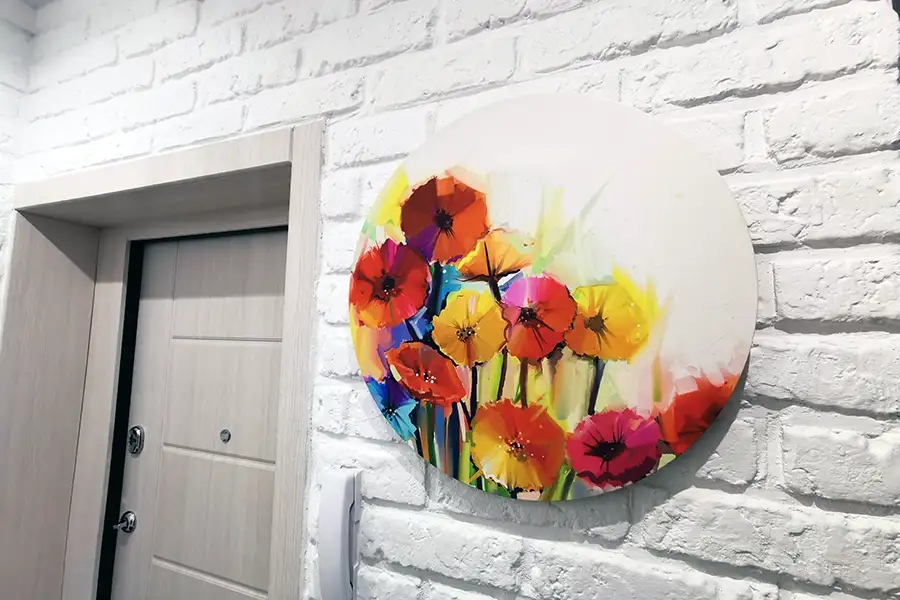 Круглые картины цветы