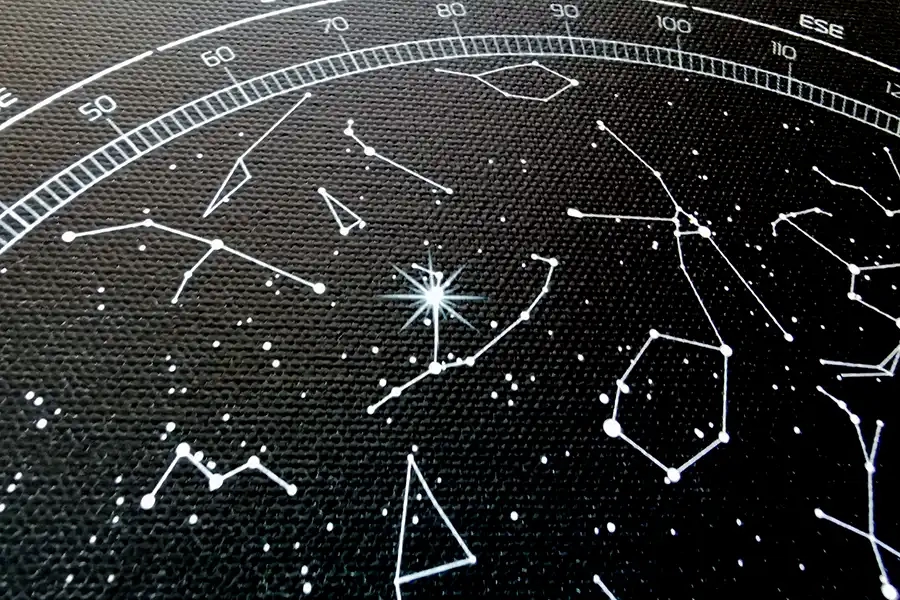 Картина звездная карта в рамке на холсте